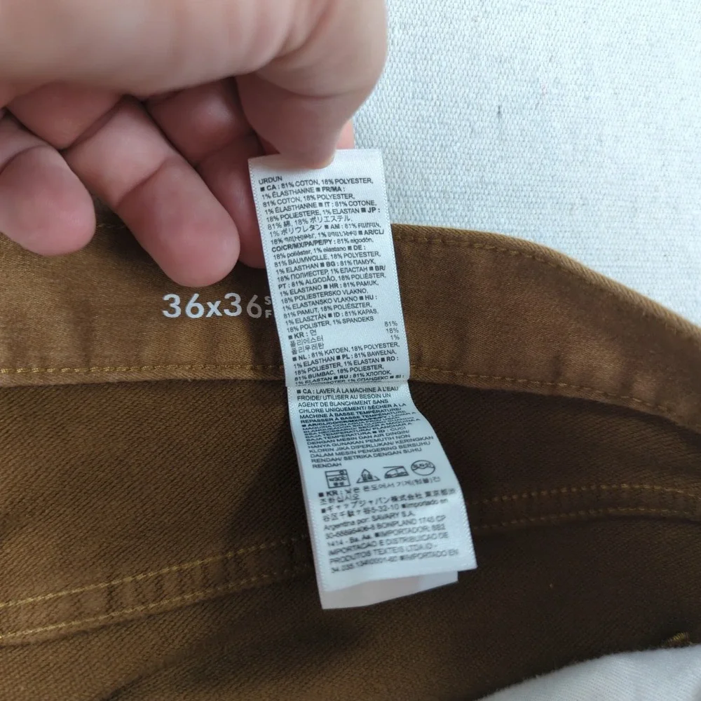 Banana Republic Mens 36x36 Khaki Pants Traveler Slim Fit Golf Stretch Casual